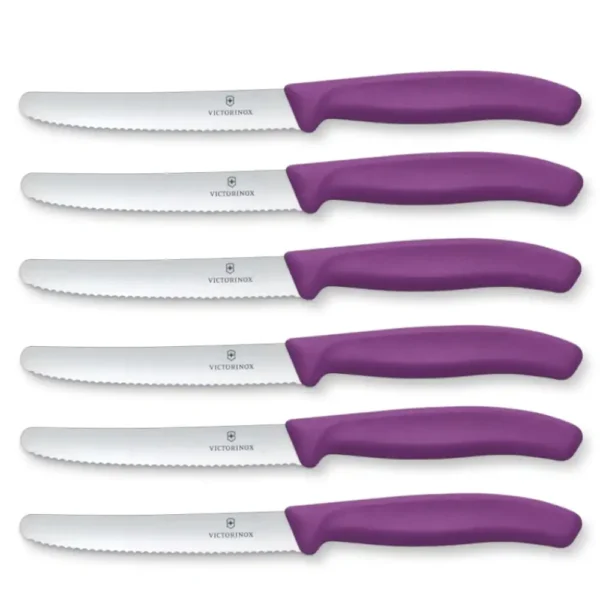 6pcs Purple Steak Knives