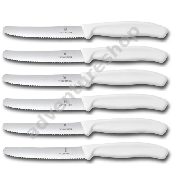 6pcs White Steak Knives