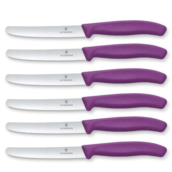6pcs Purple Steak Knives