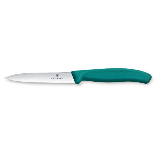 Green Paring Knife 10cm Serrated
