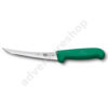 Green Boning Knife, Curved, Flexible Narrow Blade
