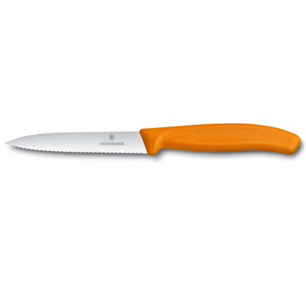 Orange Paring Knife 10cm Serrated
