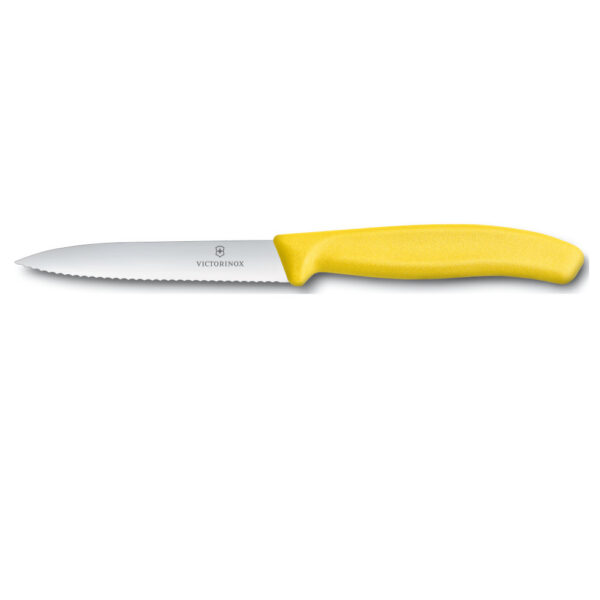 Yellow Paring Knife 10cm Serrated